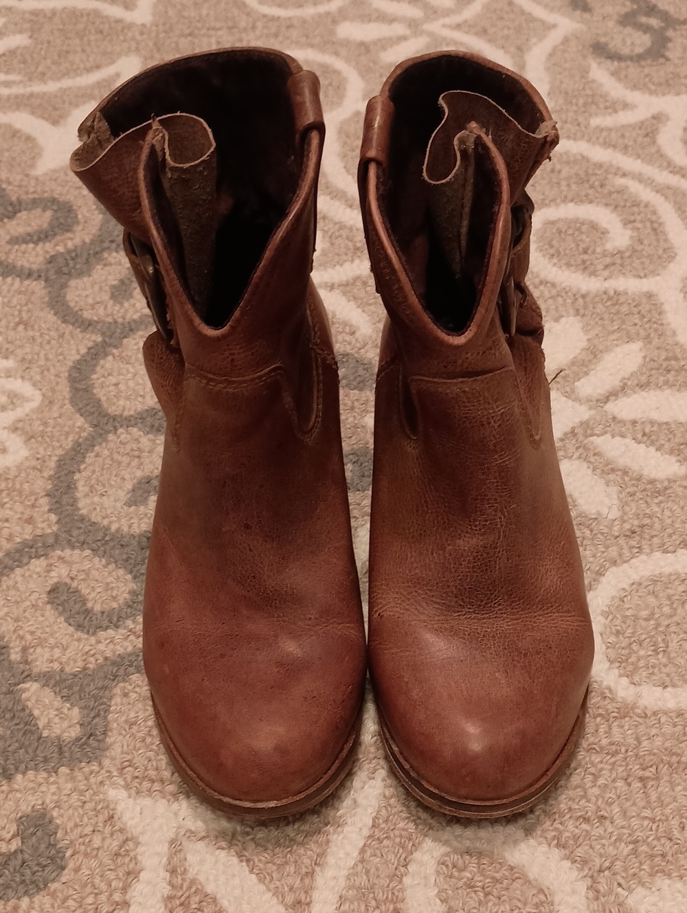 Corral Leather Ankle Booties with Side Buckle Detail - Picture 4 of 7